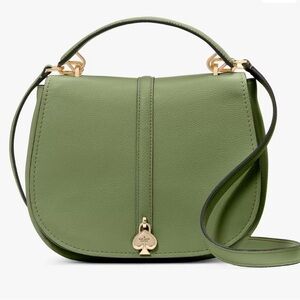 Kate Spade Kayla Saddle Pebbled Leather Crossbody Bag in Cedar Stand NWT